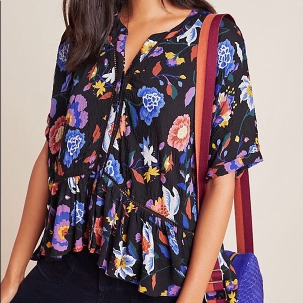 NWT Anthropologie Josie Dolman-Sleeved Top XS P